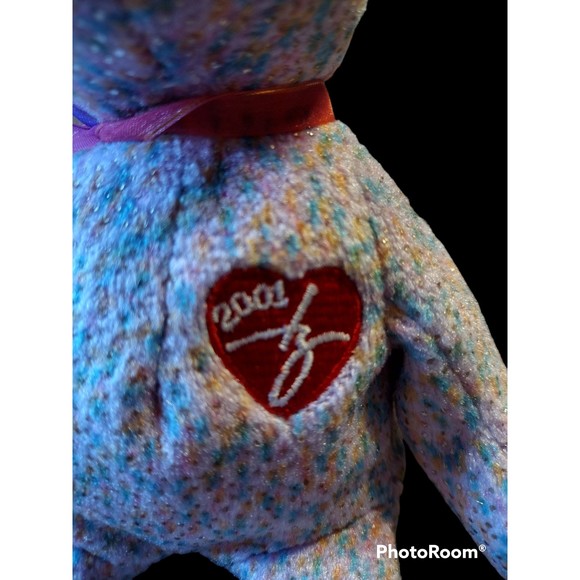 2001 Signature Bear, TY Beanie Baby, Colorful, 9 Inches - Picture 10 of 10